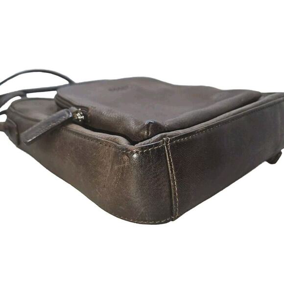 FOSSIL Brown Leather Shoulder Bag Crossbody Organizer Purse Wallet - Picture 8 of 14